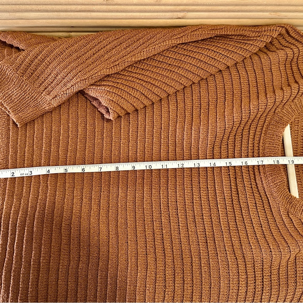 Altar'd State Rust Brown Ribbed Scoop-Neck Sweater - Picture 7 of 7